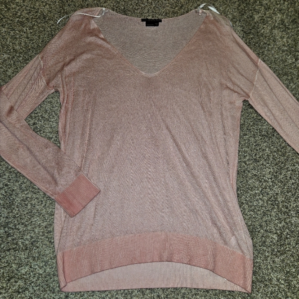 GUESS Silk Pink V-Neck Sweater